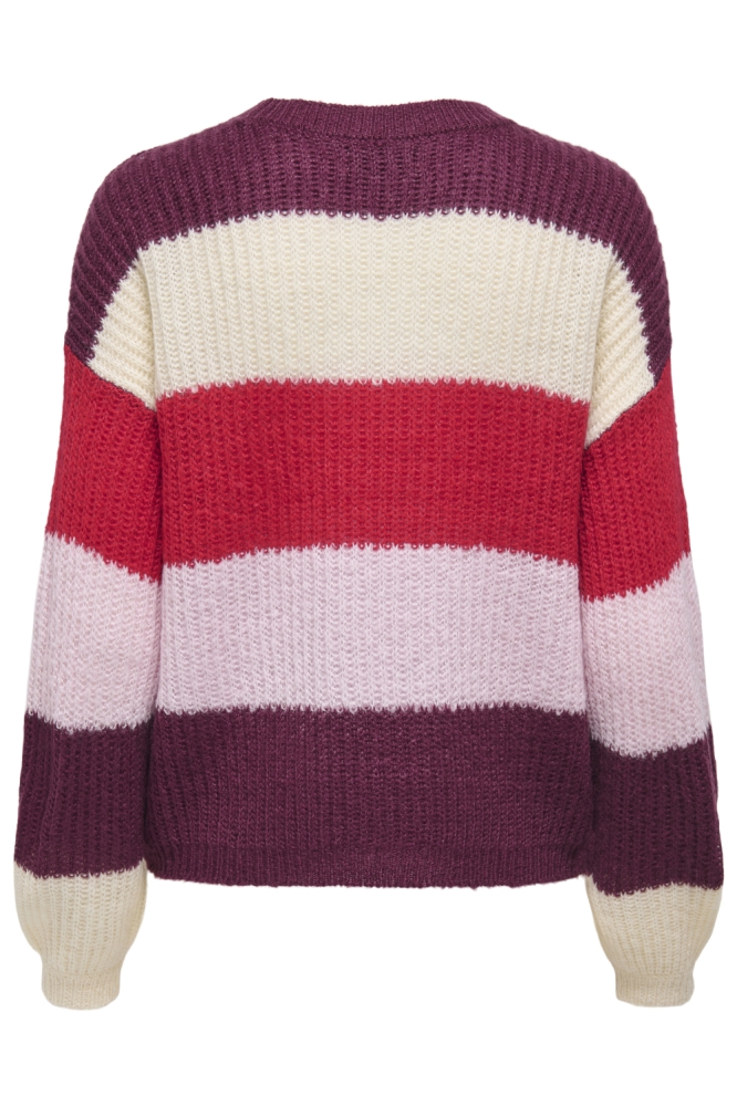 JDYBADUT L/S PULLOVER KNT 15211499 MAROON BANNER/WHITECAP